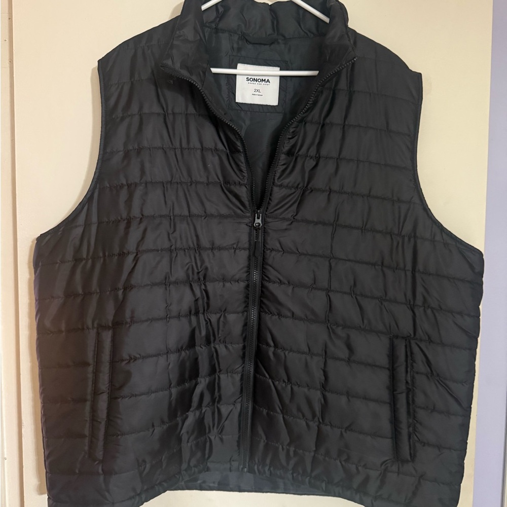 Sonoma Men's Black Quilted Puffer Vest